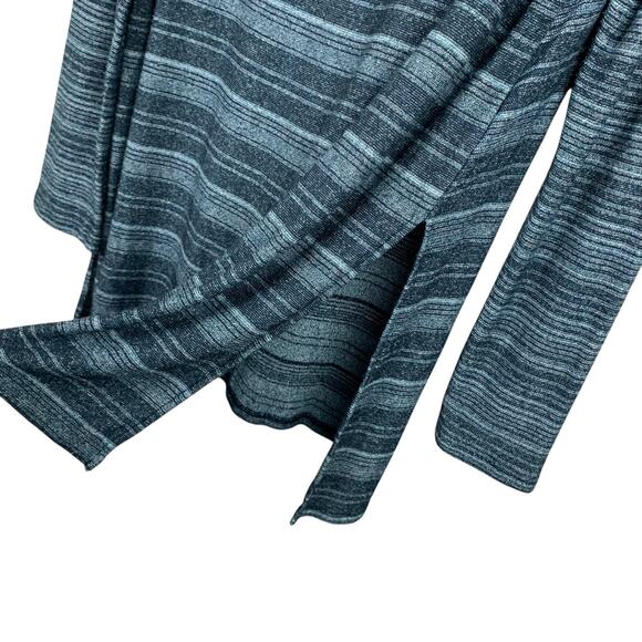 J Jill Wearever Tunic Top Blue Knit Stripe Longer Length Long Sleeve Women's L - Picture 4 of 6
